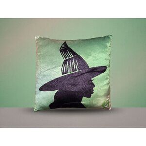 New WICKED Elphaba Shadow Wizard Of Oz Green Black Decorative Toss Pillow